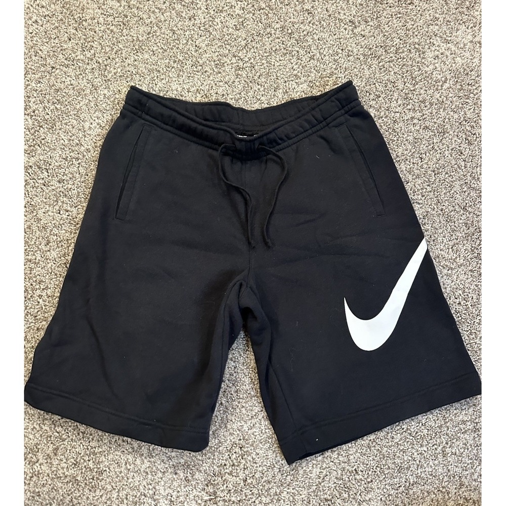 Nike Sportswear Club Fleece Shorts Men's M Black Big Swoosh 843520-010